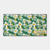 Grote Daisy Bloem Patrooned Gepersonaliseerd Bureaumat (Voorkant)