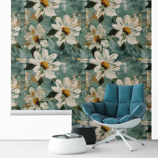 Grote Daisy Witte Bloem Floral Behang (Creator heeft geüpload)