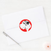 Grote Dane Big Head-merle Ronde Sticker (Envelop)