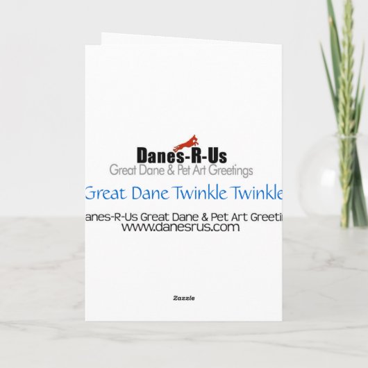 Grote Dane Black Twinkle Kaart (Achterkant)