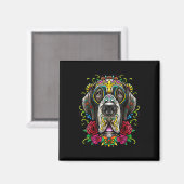 Grote Dane Dog Tattoo Dag van de dode Mexicaanse g Magneet (Voorkant / Achterkant)