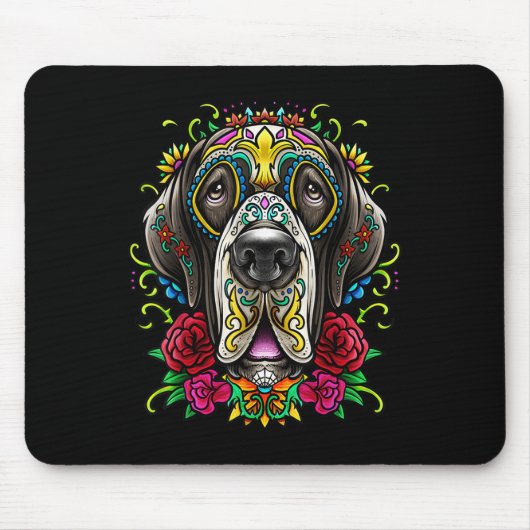 Grote Dane Dog Tattoo Dag van de dode Mexicaanse g Muismat (Voorkant)