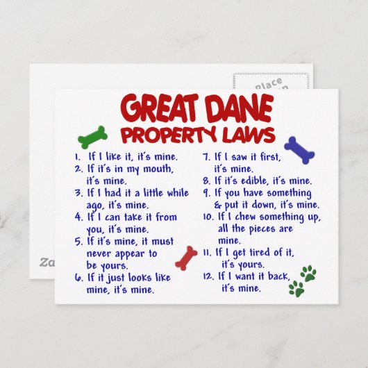 GROTE DANE-Eigendomwetten 2 Briefkaart (Voorkant / Achterkant)