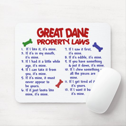GROTE DANE-Eigendomwetten 2 Muismat (Met muis)