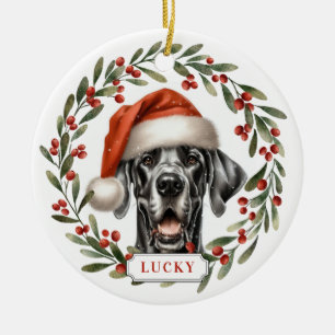 Grote Dane-hond keramische cirkelornament Keramisch Ornament