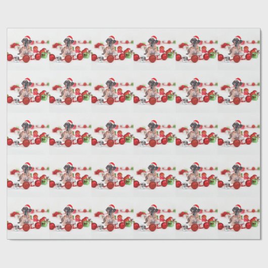 Grote Dane Hond met Kerstmis Ornamenten Cadeaus Cadeaupapier (Vlak)