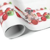 Grote Dane Hond met Kerstmis Ornamenten Cadeaus Cadeaupapier (Rol Hoek)