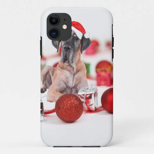 Grote Dane Hond met Kerstmis Ornamenten Cadeaus Case-Mate iPhone Case (Achterkant)