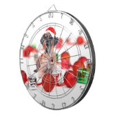 Grote Dane Hond met Kerstmis Ornamenten Cadeaus Dartbord (Voorkant Rechts)