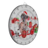 Grote Dane Hond met Kerstmis Ornamenten Cadeaus Dartbord (Voorkant Links)