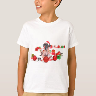 Grote Dane Hond met Kerstmis Ornamenten Cadeaus T-shirt