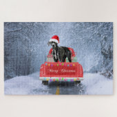 Grote dane hond op sneeuw in kerstmis legpuzzel (Horizontaal)