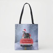 Grote dane hond op sneeuw in kerstmis tote bag (Voorkant)