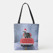 Grote dane hond op sneeuw in kerstmis tote bag (Achterkant)