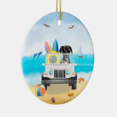 Grote dane hond Rijden op strand Keramisch Ornament (Rechts)