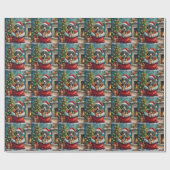 Grote Dane Kerstman Zak Avontuur Cadeaupapier (Vlak)