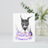 Grote Dane Mantle Birthday Cake Briefkaart (Staand voorkant)