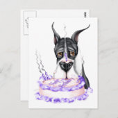 Grote Dane Mantle Birthday Cake Briefkaart (Voorkant / Achterkant)