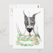Grote Dane Merle Birthday Cake Briefkaart (Voorkant / Achterkant)