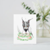 Grote Dane Merle Birthday Cake Kaart (Staand voorkant)