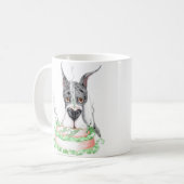 Grote Dane Merle Birthday Cake Koffiemok (Voorkant links)