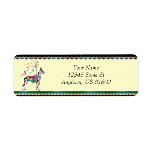 Grote Dane Merle Carousel-labels Etiket (Voorkant)