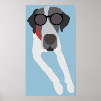 Grote dane met zonnebrillen poster