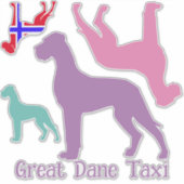 Grote Dane Silhouette transparante Sticker (Voorkant)