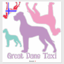Grote Dane Silhouette transparante Sticker