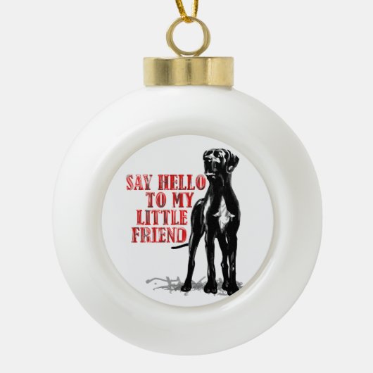 Grote Dane Vrienden Keramische Bal Ornament (Voorkant)