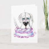 Grote Dane White UC Birthday Cake Kaart (Voorkant)