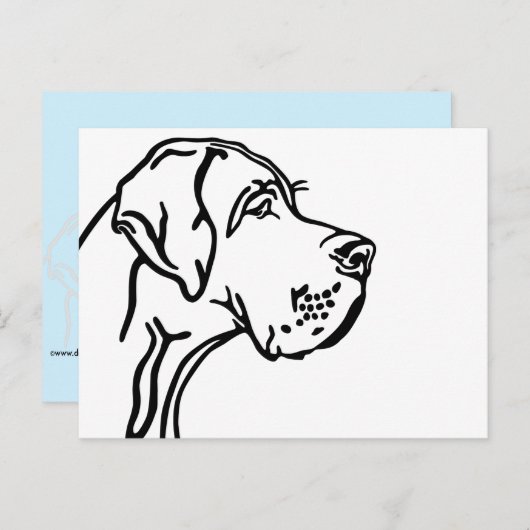 Grote danenkop briefkaart (Voorkant / Achterkant)