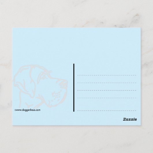 Grote danenkop briefkaart (Achterkant)