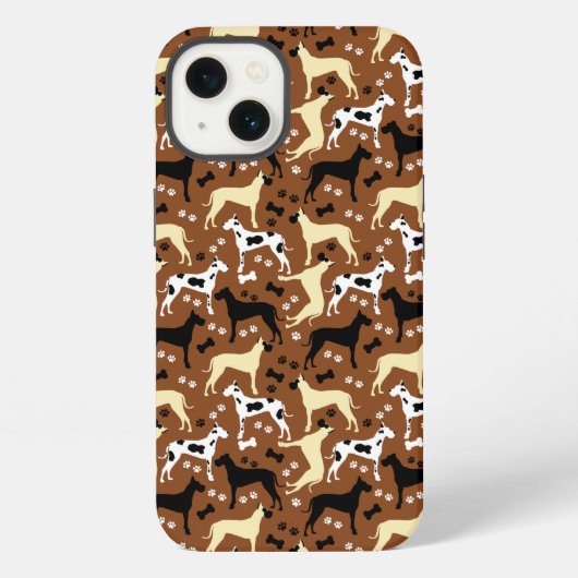 Grote Danes Dog Pattern Harlequin iPhone Hoesje (Achterkant)