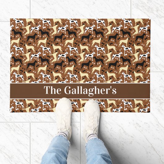 Grote Danes Harlequin Fawn Pattern - Gepersonalise Deurmat