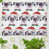 Grote Danes Hond Ras Kerst Sterren Theedoek (Gevouwen)
