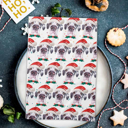 Grote Danes Hond Ras Kerst Sterren Theedoek