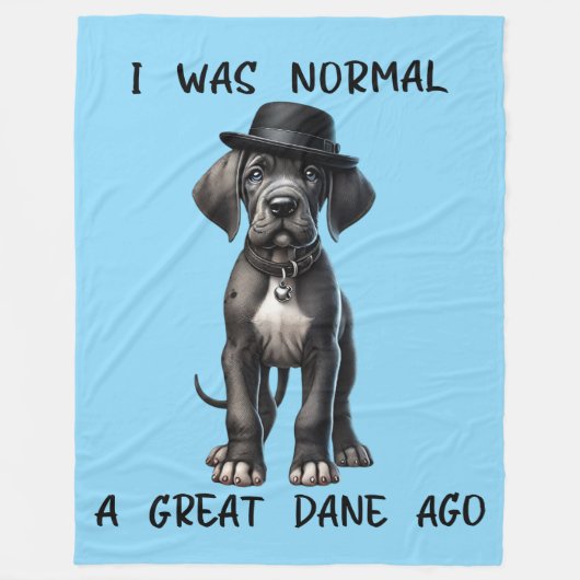 Grote Danes Puppy Grappig Fleece Deken (Voorkant)