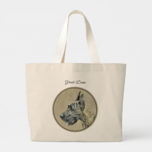 Grote Danese schildering gestreept originele huisd Tote Bag