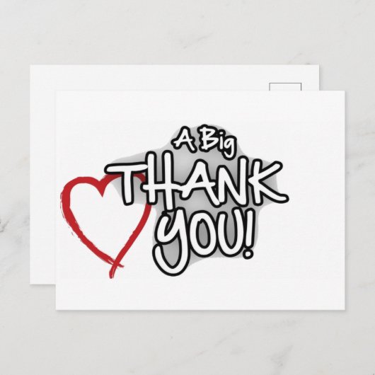 grote dank je wel briefkaart (Voorkant / Achterkant)