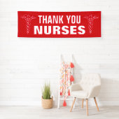 Grote dank u teken voor verpleegkundigen met caduc spandoek (Insitu)