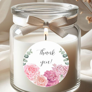 Grote Dank u waterverf bloemen Ronde Sticker