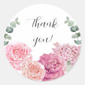 Grote Dank u waterverf bloemen Ronde Sticker (Voorkant)