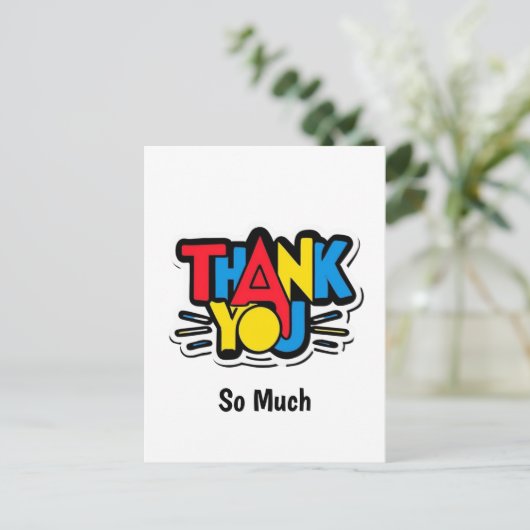 Grote dank van harte waardering bericht briefkaart (Staand voorkant)