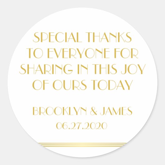 Grote dank voor de gouden reukgeefster weddenschap ronde sticker (Voorkant)
