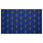 Grote Dark Blue en Gold Fleur de lis Pattern Stof (Fat Quarter)