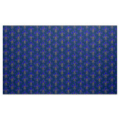 Grote Dark Blue en Gold Fleur de lis Pattern Stof (Yard (91,4 cm))