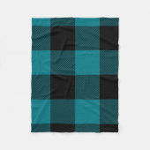 Grote Dark Turquoise en Black Buffalo Plays Fleece Deken (Voorkant)