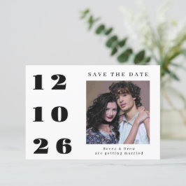 Grote datum één foto Save The Date Kaart