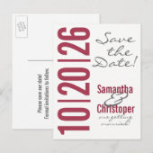 Grote datum - Sla de datum briefkaarten op (Voorkant / Achterkant)